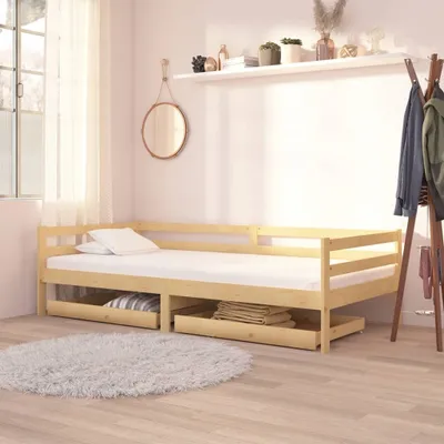 Produktbild von The Living Store Tagesbett mit Schubladen 90x200 cm Massivholz Kiefer