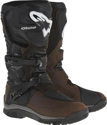 A pair of motorcycle boots.