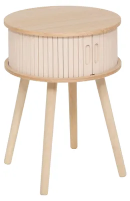 Obrázok produktu pre Nočný stolík NYSOS s 2 dvierkami, Ø 40 cm, béžový