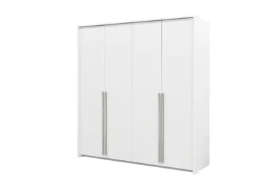 Produktbild von Kleiderschrank GENUA 210 cm, 4-türig, Drehtürenschrank, Schrank (Weiss)