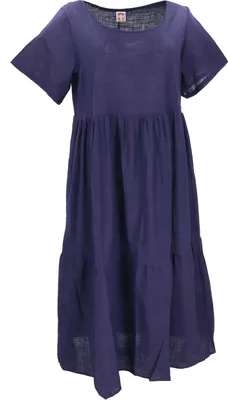 Produktbild von Boho Baumwoll Maxikleid, Luftiges Stufenkleid, Sommerkleid - Violett, Damen, Baumwolle, Kleider
