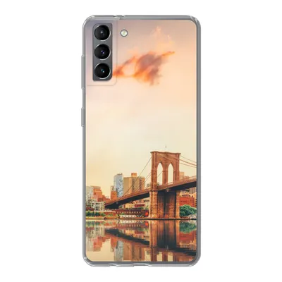 Produktbild von MuchoWow® Handyhülle Schutzhülle Hülle für Samsung Galaxy S21 Plus New York - Brooklyn - Brücke - Sonnenuntergang Silikon Softcase Handy Hülle - Handy-Tasche