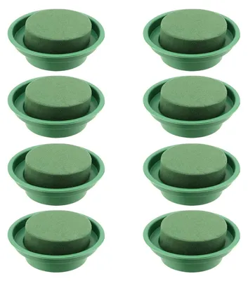 Zdjęcie produktu dla Gąbka do kwiatów, 12 cm - zestaw 8 sztuk - gąbka do aranżacji kwiatowych - wysoka retencja wody - stabilność - nowoczesny, szary kolor