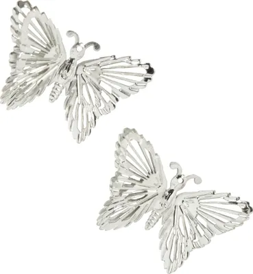 Produktbild von Deko Schmetterlinge Metall Silber Hängedeko Frühling Tischdeko 5cm 30St