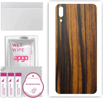 Produktbild von apgo Rückseite Schutzfolie, Skin, kompatibel mit Huawei Enjoy 9, Hinten Displayschutzfolie aus Vinylfolie, kratzfest, einfache Montage - Tigerwood