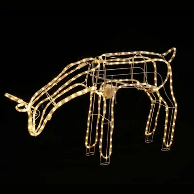 Productafbeelding van ACA Verlichte kerstdecoratie voor buiten: rendier met bewegelijk hoofd, 240 LED's, 10 meter slang, warm wit licht, beschermingsklasse IP65, 110 x 25 x 65 cm, 1,5 meter netsnoer, X08240124