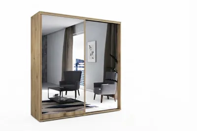 Produktbild von Mia 1 Kleiderschrank – Artisan mit Spiegel - 100 x 62 x 215 cm