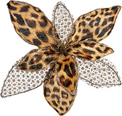 Produktbild von Dekorative Blume Leopard Weihnachten Braun 35 x 35 x 35 cm