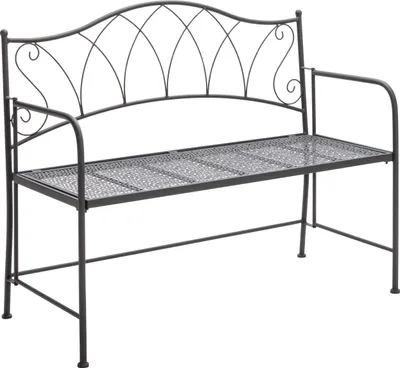 Produktbild von Dehner Klappbank Luca, 2-Sitzer, ca. 115 x 52 x 95.5 cm, Metall, pulverbeschichtet, dunkelgrau