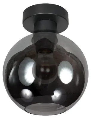 Image de Steinhauer - plafonnier - Bloeba - noir - verre métal - lampe en verre coloré - E27 - 4373ZW