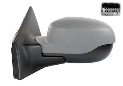 Produktbild von VAN WEZEL 4333817 Außenspiegel Seitenspiegel Links für RENAULT Clio III Schrägheck (BR0/1, CR0/1) Asphärisch Beheizt Grundiert
