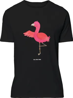 Produktbild von Mr. & Mrs. Panda Tshirt Flamingo Yoga - Schwarz - Geschenk, Lustiges T-Shirt, Urlaub, Shirt, Yogi, mit Spruch, Baum, Achtsamkeit, Oversize, Namaste