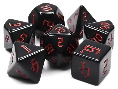 Produktbild von Würfelset Opaque: Chon drite Black/Red (7)