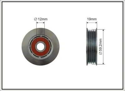 Produktbild von CAFFARO 500506 Spannrolle Keilrippenriemen 59mm für NISSAN MICRA II (K11)