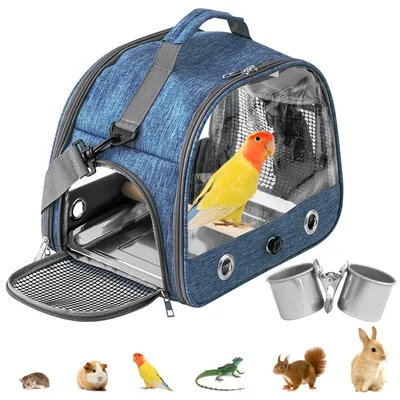 Productafbeelding van Vogeltransportbox - Rugzak voor vogels - Met zitstok - Type 1