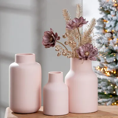Zdjęcie produktu dla Gilde Vase, "Carlos", Keramik, rosa, VE 2, H. 29 cm, D. 16 cm 28779 4063387287798