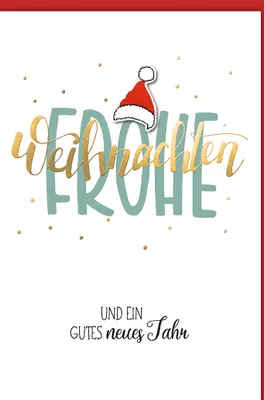 Produktbild von Weihnachten - Karte mit Umschlag - Frohe Weihnachten Nikolausmütze