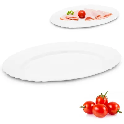 Zdjęcie produktu dla Półmisek 35cm na Przekąski Talerz do Serwowania Wędlin Owalny Podstawka