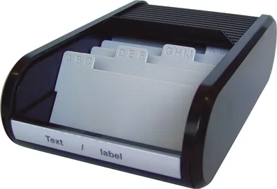 Produktbild von Visitenkartenbox Serie Linear schwarz Packung mit 10 Stück