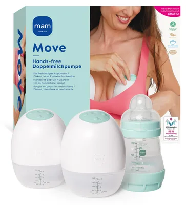 Produktbild von MAM Move Handsfree Doppelmilchpumpe, elektrisch & kabellos, 3 Modi – MAM Move Double