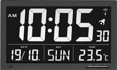 Produktbild von Funk-Digitaluhr Funkuhr Kunststoff schwarz 1,5 V digital