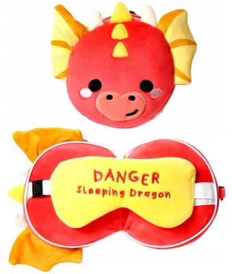 Image de Coussin pour la nuque Coussin de voyage Masque de sommeil Peluche Adoramagics Dragon