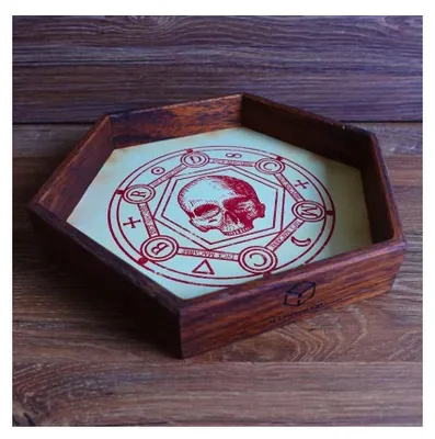 Image de Plateau en bois pour dés "Dice Macabre"