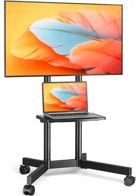 Immagine prodotto di Supporto mobile per TV da 32-75 pollici, fino a 40 kg, standard VESA 400x400 mm, regolabile in altezza, con ruote