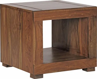 Produktbild von Couchtisch MUMBAI Massiv-Holz Sheesham 50 cm breit Wohnzimmer-Tisch Design dunkel-braun Landhaus-Stil Beistelltisch