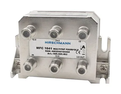 Produktbild von Hirschmann MFC 1641, Kabelkombinierer, 75 Ohm, 5 - 1218 MHz, Metallisch, Metall, Type-F