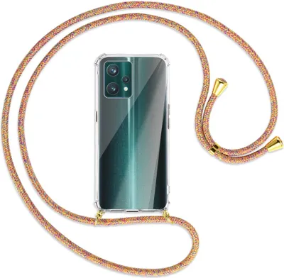 Produktbild von Handykette Backcover-Schutzhülle mit Band (Metall goldfarben) für Realme 9 Pro Plus 5G - Rainbow