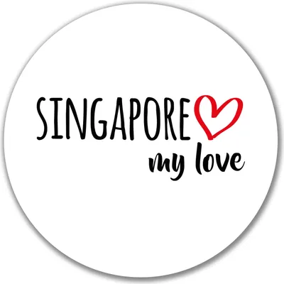 Produktbild von Huuraa Aufkleber Singapore my love 10cm rund Sticker Geschenkidee