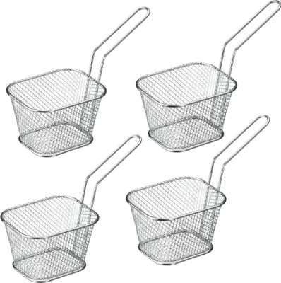 Produktbild von 4er Set Servierkorb Frittierkorb Mini Pommesschale Pommes Korb Servierschale