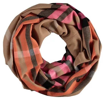 Imagen del producto de FRAAS bufanda Acrylic Snood- The FRAAS Plaid Camel rosa multicolor