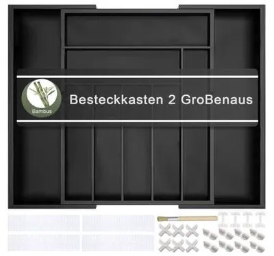 Produktbild von Famanu Besteckkasten Organizer ausziehbar - Bamboe