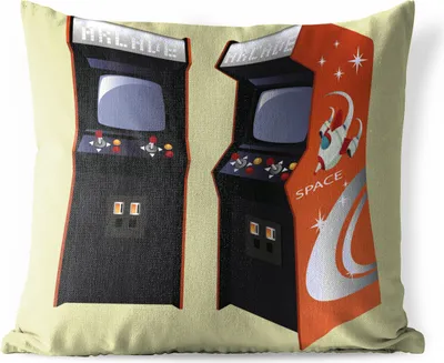 Produktbild von MuchoWow® Outdoor Kissen - Spiele - Arkade - Rot - 40x40 cm - Wetterfest - Lounge Kissen - Kopfkissen - Interieur - Polster mit Bild