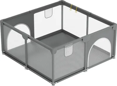 Produktbild von Bettizia Baby Laufgitter Laufstall Absperrgitter 130x130cm Krabbelgitter mit Rutschfester Basis, atmungsaktivem Netz Sicherheitsspielplatz