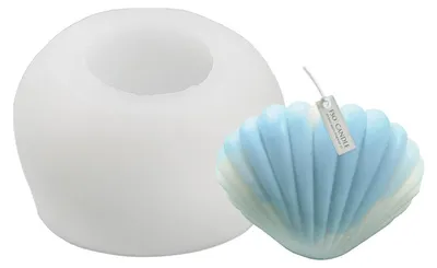Productafbeelding van Siliconen vorm in de vorm van een schelp, gegolfde vorm, vorm voor kaarsen, decoratie voor taarten, geurkaarsen