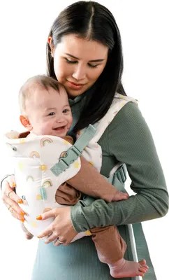 Produktbild von Infantino Flip Advanced 4-in-1 Babytrage, Ergonomisch, Umwandelbar, mit Blickrichtung Nach Innen und Außen, Vorne und Hinten Tragbar für Neugeborene bis Kleinkinder von 3,6-14,5 kg, Regenbogenmuster