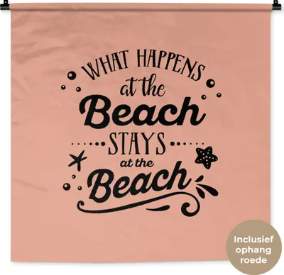 Produktbild von MuchoWow® Wandteppich Wandbehang Strand - Seestern - Sprichwörter 90x90 cm Tapisserie Dekoration Wandtuch - Wandaufhänger