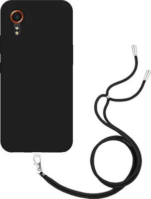 Image de Cazy Coque avec Cordon compatible avec Samsung Galaxy Xcover7 Coque avec Cordon - Coque Flexible - Noir