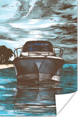 Produktbild von MuchoWow® Poster Boot - Meer - Luft 120x180 cm - Kunstposter