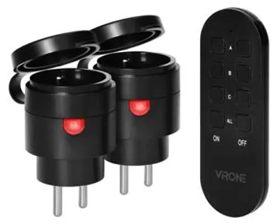 Obrázek produktu pro Dálkově ovládané zásuvky venkovní 2+1 ORNO Virone RS-7