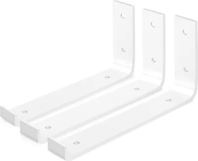Produktbild von Rikmani Regalträger Metall Regalhalterung Wandträger Regalhalter für Wandregal DOK weiss, 3 Stück