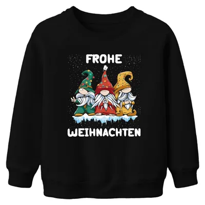 Zdjęcie produktu dla Wesołych Świąt Gnome Gnome Sweden - Świąteczny prezent świąteczny Świąteczny sweter uni dla dzieci, czarny, 140