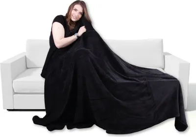 Produktbild von Mikrofaser Kuscheldecke, Farbe: Schwarz, Maße:  130x170 cm