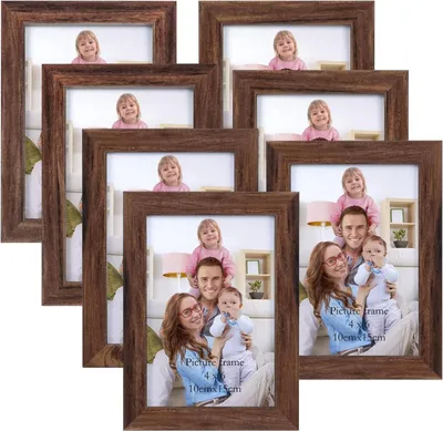 Zdjęcie produktu dla Brązowa ramka na zdjęcia 10x15cm do zdjęć i obrazów, kolaży, na ścianę lub stół - prezent dla przyjaciela