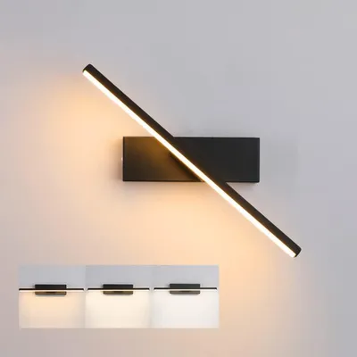 Produktbild von LED Wandleuchte 3 Farbtemperature Wandlampe 330° Drehbar Spiegelleuchte Nachttischlampe für Schlafzimmer Flur Treppe, 40cm