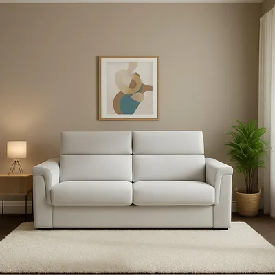 Immagine prodotto di Biscossi - Divano Letto 2 Posti, 205x95 cm Grigio Chiaro, Sfoderabile  Italy