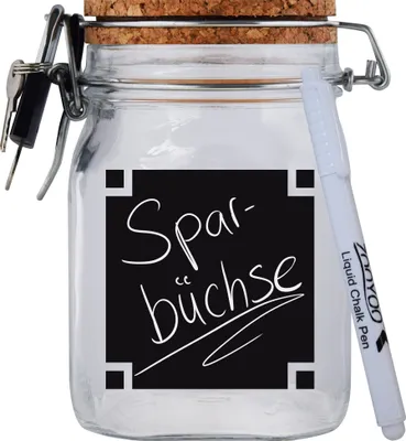 Produktbild von Spardose Geld Geschenk Ideen Beschriftung Transparent Größe L 1 Liter
